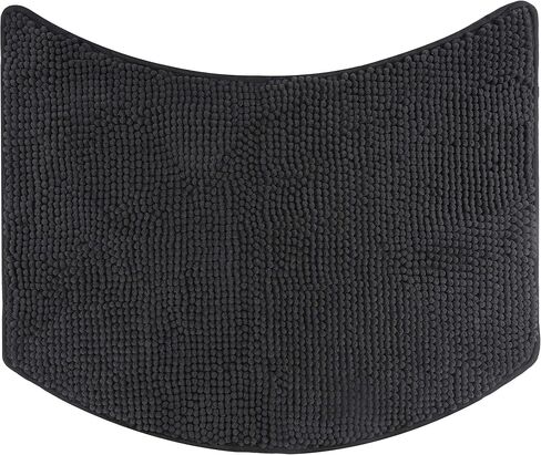 fluffy Bath Mat for Corner Showers, Made of Chenille, with Non-Slip Bottom (L-Shape | Inner Dimensions 20 x 20 inch, Gray) in Saudi Arabia