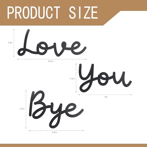 OYEFLY Love You Bye Wood Sign,Express Love and Warm for Your Family Lovers Wall Art Decor (Medium, style 1) in Kuwait