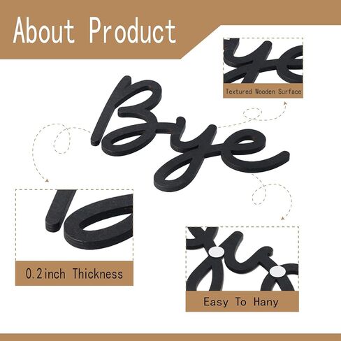 OYEFLY Love You Bye Wood Sign,Express Love and Warm for Your Family Lovers Wall Art Decor (Medium, style 1) in Kuwait