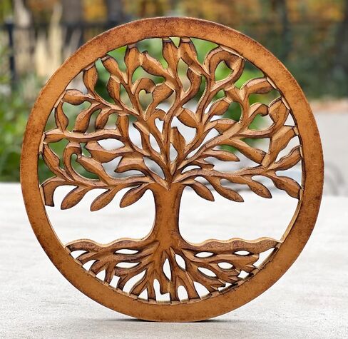 DharmaObjects Handcrafted Wooden Tree Of Life Wall Decor Hanging Art (Brown) in Saudi Arabia