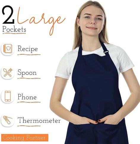 Pack of 2 Apron, 100% Waterproof Professional Apron, Heavy Duty Breathable, Large Straps and Large Pockets. in Saudi Arabia