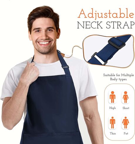 Pack of 2 Apron, 100% Waterproof Professional Apron, Heavy Duty Breathable, Large Straps and Large Pockets. in Saudi Arabia