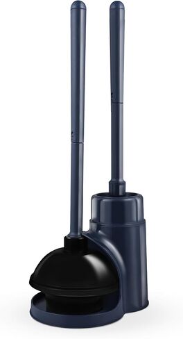 Toilet Plunger and Brush Set, Plunger and Toilet Brush Combo with Hidden Holder, Bathroom Toilet Bowl Brush and Plunger Set Heavy Duty, Navy in Saudi Arabia