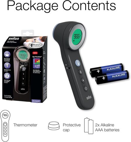 Braun No Touch and Forehead Thermometer - Touchless Thermometer for Adults, Babies, Toddlers and Kids – Fast, Reliable, and Accurate Results in Saudi Arabia