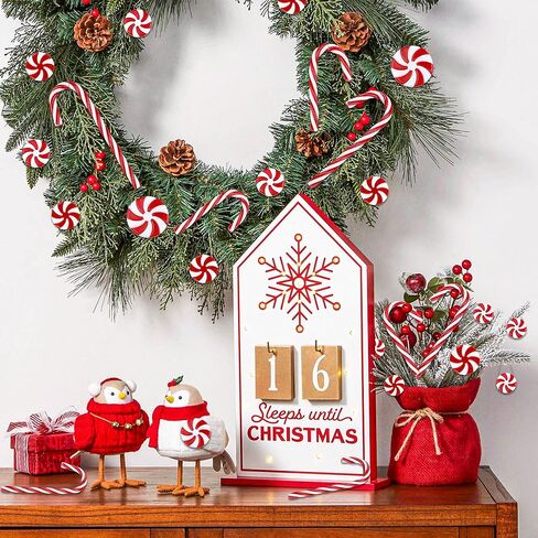 60 قطعة من زخارف حلوى عيد الميلاد - زينة معلقة لشجرة النعناع البلاستيكية لعيد الميلاد والحرف اليدوية ومستلزمات الديكور in Kuwait