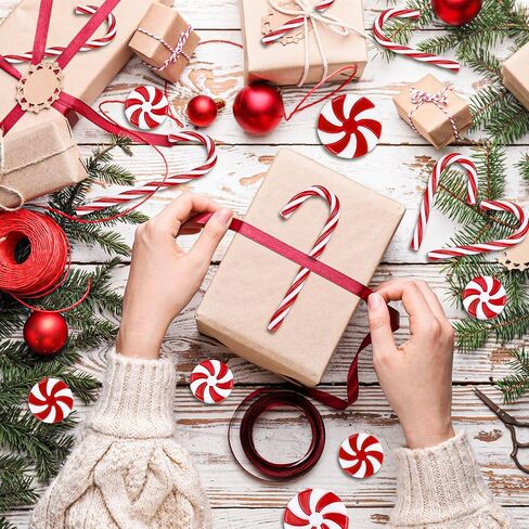 60 قطعة من زخارف حلوى عيد الميلاد - زينة معلقة لشجرة النعناع البلاستيكية لعيد الميلاد والحرف اليدوية ومستلزمات الديكور in Kuwait