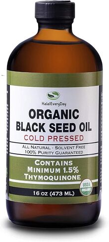 Organic Black Seed Oil - USDA Certified Cold Pressed Glass Bottle Over 1.5% Thymoquinone 3X strength Turkish Black Cumin Nigella Sativa non-GMO 100% Pure Blackseed Oil (1oz Dropper Bottle) in Kuwait