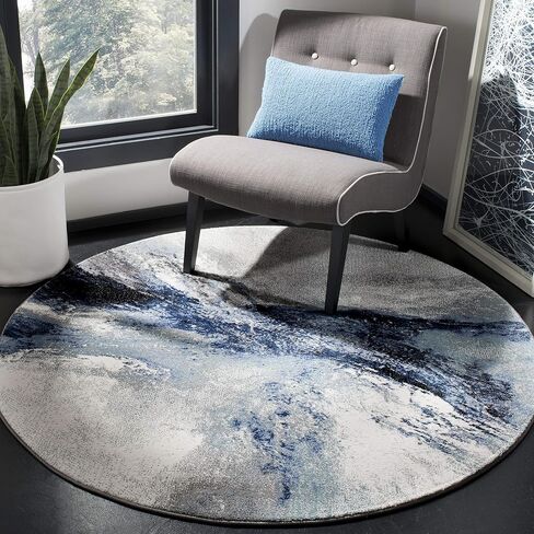 SAFAVIEH Galaxy Collection 2'3" x 10' Blue/Grey GAL117M Modern Abstract Non-Shedding Living Room Entryway Foyer Hallway Bedroom Runner Rug in Saudi Arabia