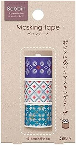 KOKUYO Bobbin Washi Tape, Masking Tape, Embroidery, Pack of 3, Japan Import (T-B1115-9-3S) in Saudi Arabia