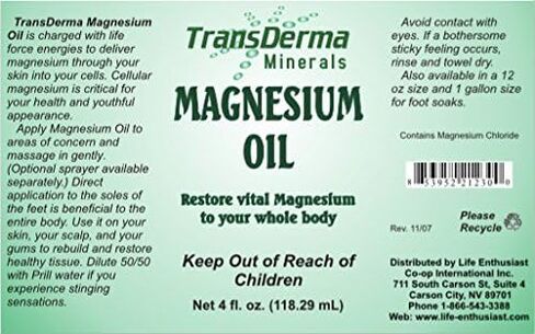 Magnesium Oil 4oz - Pure and Potent Magnesium Supplement for Skin Health - Pure Liquid Magnesium Chloride Hexahydrate Made With Ancient Minerals Magnesium, Fast Absorbing in Saudi Arabia