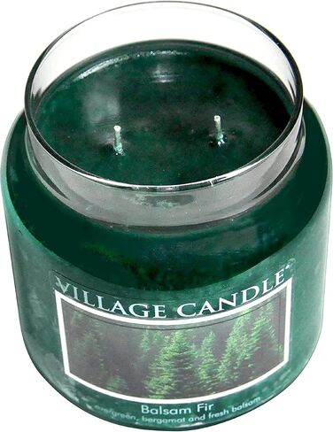 Village Candle Balsam Fir Large Tumbler Glass Jar, Scented Candle, 19 oz., Green in Kuwait