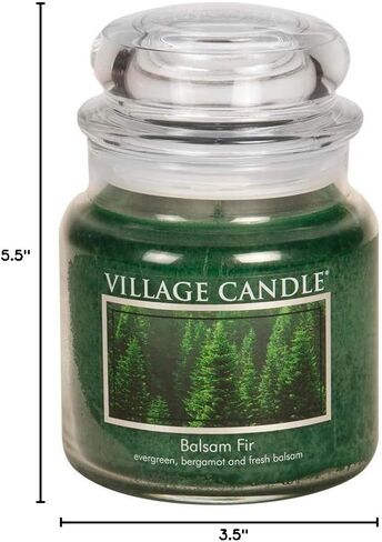 Village Candle Balsam Fir Large Tumbler Glass Jar, Scented Candle, 19 oz., Green in Kuwait