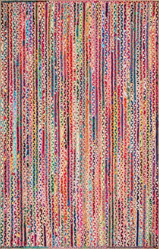 nuLOOM Aleen Bohemian Cotton/Jute Area Rug, 8x10, Multi in Saudi Arabia