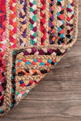 nuLOOM Aleen Bohemian Cotton/Jute Area Rug, 8x10, Multi in Saudi Arabia