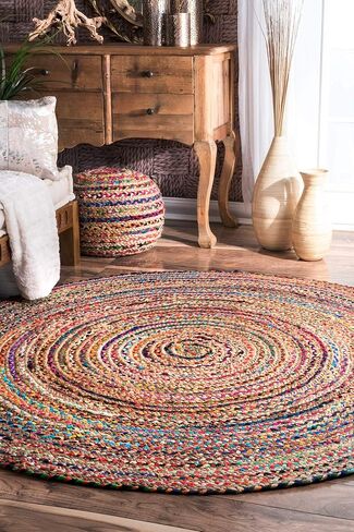 nuLOOM Aleen Bohemian Cotton/Jute Area Rug, 8x10, Multi in Saudi Arabia
