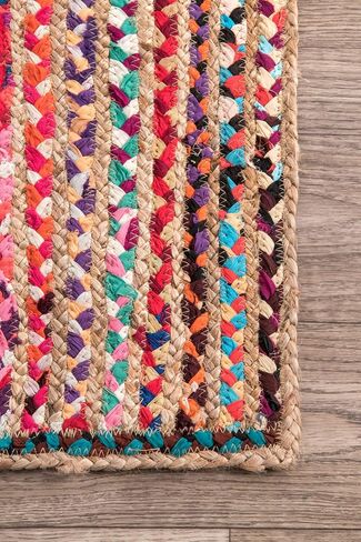 nuLOOM Aleen Bohemian Cotton/Jute Area Rug, 8x10, Multi in Saudi Arabia
