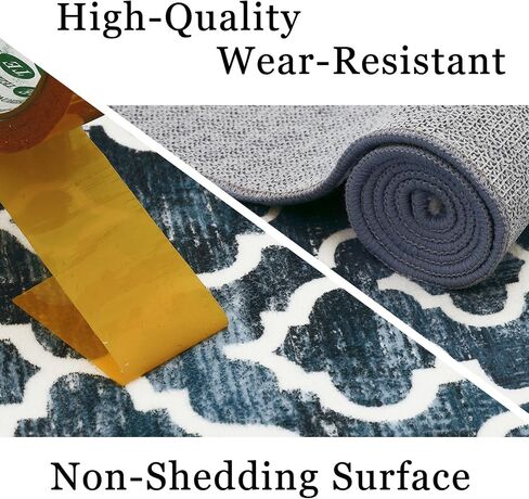 Moroccan Area Rug 2x3 Modern Rug Washable Moroccan Throw Rug Small Bedroom Rugs Non Skid Bath Mat Indoor Low-Pile Front Door Rug, Bohemian Trellis Kitchen Sink Rug Doormats,Blue in Saudi Arabia