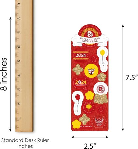 Big Dot of Happiness Lunar New Year - 2024 Year of The Dragon Favor Kids Stickers - 16 Sheets - 256 Stickers in Kuwait
