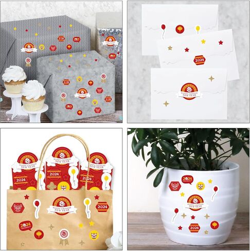 Big Dot of Happiness Lunar New Year - 2024 Year of The Dragon Favor Kids Stickers - 16 Sheets - 256 Stickers in Kuwait