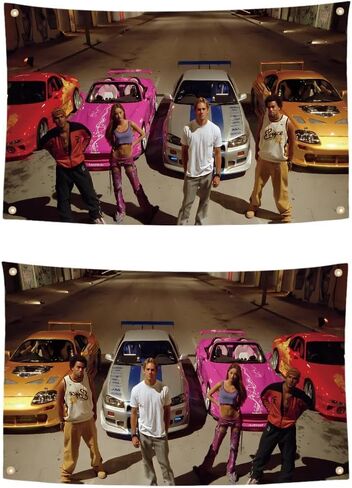 2 Fast and Furiou Movie Poster Flag 38x60 Inch Movie Cover Tapestry 180D Polyester Double Print for College Dorm Room Indoor Outdoor Party Decoration in Saudi Arabia