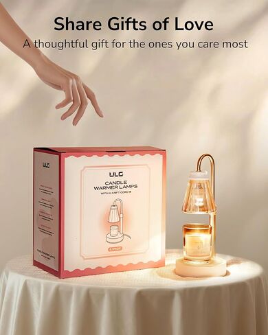 مصباح تسخين الشموع مع مؤقت وخافت، مصباح شمعة ULG لتدفئة شموع BBW الكبيرة، مصباح تسخين شمع قابل للتعديل الارتفاع مع لمبتين للشمع المعطر، هدية للأم والنساء، ديكور المنزل، كهرمان in Kuwait