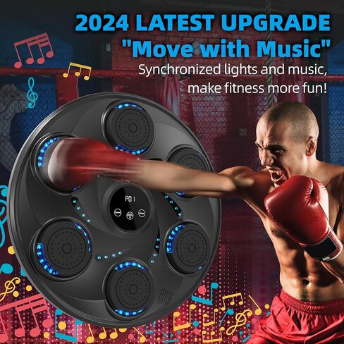 Music Boxing Machine & Boxing Gloves, 2024 Upgraded Smart Music Boxing Wall Mounted, Fun-Filled Boxing Music Workout Equipment for Adults & Kids in Saudi Arabia