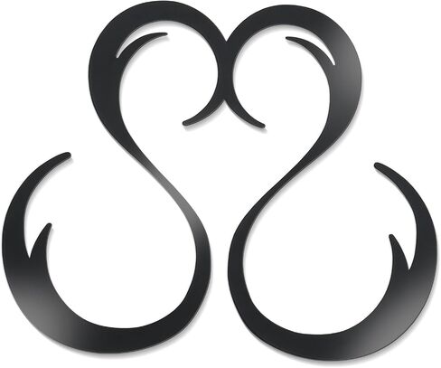 Zzbakres Infinity Heart Metal Wall Decor Love Sign Metal Art Heart Wall Art for Living Room Vintage Home Wall Decor for Bedroom Wedding Gift Homewarming Gift (Black, Medium-style1) in Saudi Arabia
