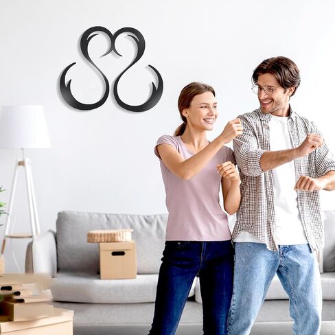 Zzbakres Infinity Heart Metal Wall Decor Love Sign Metal Art Heart Wall Art for Living Room Vintage Home Wall Decor for Bedroom Wedding Gift Homewarming Gift (Black, Medium-style1) in Saudi Arabia