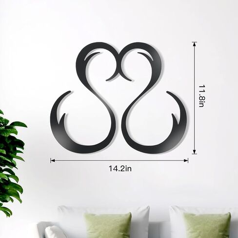 Zzbakres Infinity Heart Metal Wall Decor Love Sign Metal Art Heart Wall Art for Living Room Vintage Home Wall Decor for Bedroom Wedding Gift Homewarming Gift (Black, Medium-style1) in Saudi Arabia