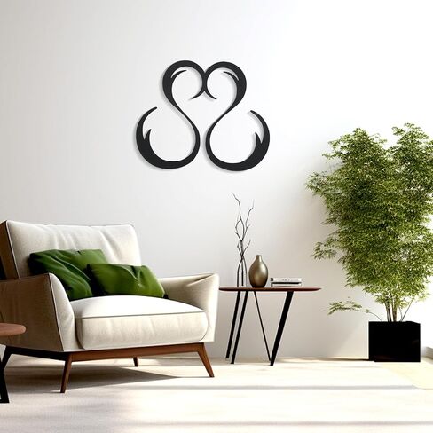 Zzbakres Infinity Heart Metal Wall Decor Love Sign Metal Art Heart Wall Art for Living Room Vintage Home Wall Decor for Bedroom Wedding Gift Homewarming Gift (Black, Medium-style1) in Saudi Arabia