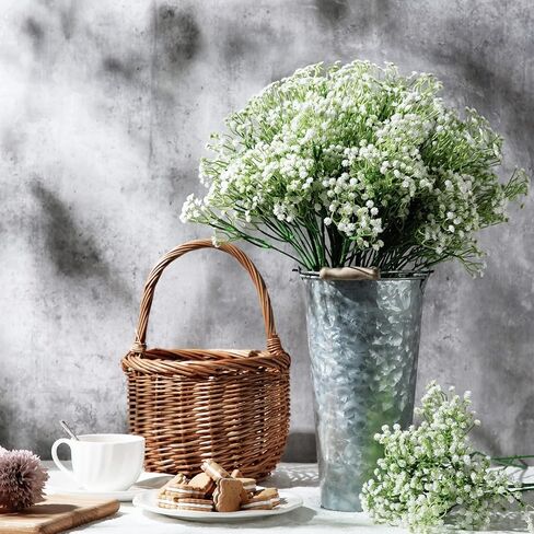 Crowye 48 Pcs Babys Breath Artificial Flowers 23.6 Inch Artificial Baby Breath Gypsophila Flowers Bulk White Bouquets Faux Babys Breath for Wedding Fake Floral DIY Arrangement Home Garden Decoration in Kuwait