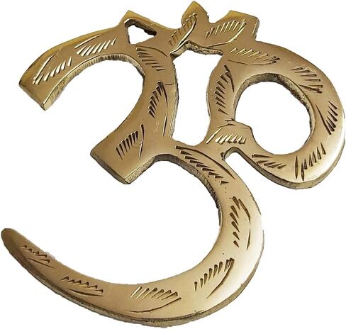 PARIJAT HANDICRAFT Brass sacred om symbol meditation room yoga decor brass decor brass wall art wall decorations (Brass-Om-0101) in Saudi Arabia