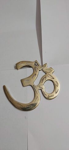 PARIJAT HANDICRAFT Brass sacred om symbol meditation room yoga decor brass decor brass wall art wall decorations (Brass-Om-0101) in Saudi Arabia