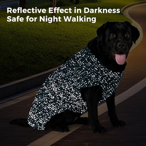 KYEESE Dog Sweaters with Leash Hole for Small Dogs Warm Pullover Dog Knitwear with Reflective Yarn for Fall Winter, Navyblue, XS in Kuwait