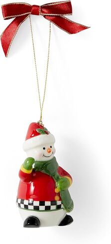 Spode Christmas Tree Black and White Snowman Ornament | Snowman Christmas Tree Hanging Ornaments | Holiday Decorations | Christmas Decor for Christmas Trees – 3.5" in Kuwait