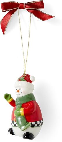 Spode Christmas Tree Black and White Snowman Ornament | Snowman Christmas Tree Hanging Ornaments | Holiday Decorations | Christmas Decor for Christmas Trees – 3.5" in Kuwait