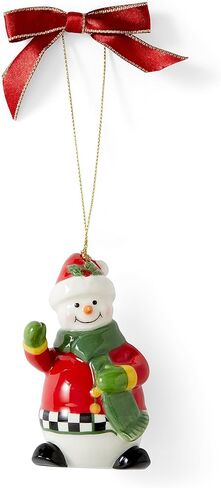 Spode Christmas Tree Black and White Snowman Ornament | Snowman Christmas Tree Hanging Ornaments | Holiday Decorations | Christmas Decor for Christmas Trees – 3.5" in Kuwait