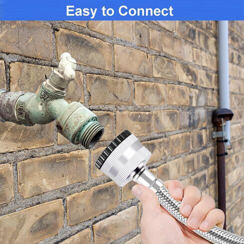 مقياس ضغط المياه، مقياس ضغط المياه للمنزل 2 بوصة، مقياس اختبار ضغط المياه مع خرطوم مضفر من الفولاذ المقاوم للصدأ، نطاق 200 رطل لكل بوصة مربعة، وصلة GHT 3/4 بوصة in Kuwait