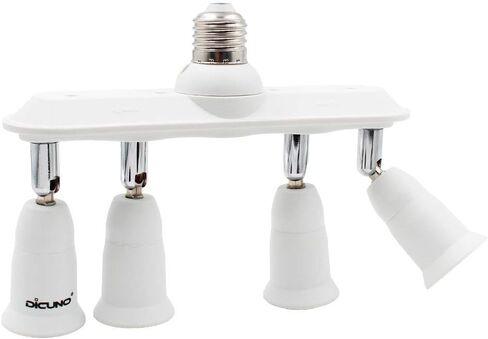 DiCUNO Light Socket Splitter 3 Way Adapter, 3 in 1 E26 Socket Converter, Bulb Lamp Horizontal Designed 360 Degrees Adjustable 180 Degrees Bending in Saudi Arabia