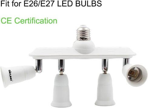 DiCUNO Light Socket Splitter 3 Way Adapter, 3 in 1 E26 Socket Converter, Bulb Lamp Horizontal Designed 360 Degrees Adjustable 180 Degrees Bending in Saudi Arabia