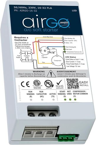 AC Soft Starter. Proprietary Reverse Motor Protection for utility and/or generator power, Easy DIY Install - wire kit included, Install inside AC with Smallest Soft Start available. (08-16A) in Saudi Arabia