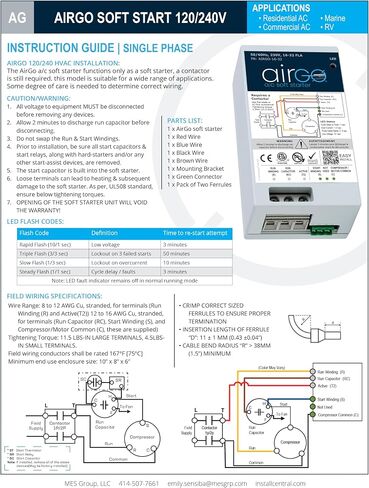 AC Soft Starter. Proprietary Reverse Motor Protection for utility and/or generator power, Easy DIY Install - wire kit included, Install inside AC with Smallest Soft Start available. (08-16A) in Saudi Arabia