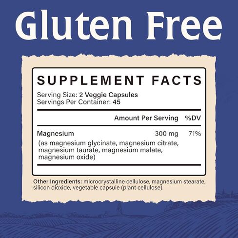 Magnesium Complex, 300 mg of Elemental Magnesium, 5 Forms with Magnesium Glycinate & Citrate, Superior Absorption, for Muscle, Nerve & Cardiovascular Health, Non-GMO, 90 Veggie Caps in Kuwait