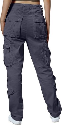 مطابقة السراويل البضائع النسائية، السراويل المشي لمسافات طويلة السراويل الفضفاضة العمل عارضة مع 8 جيوب in Kuwait