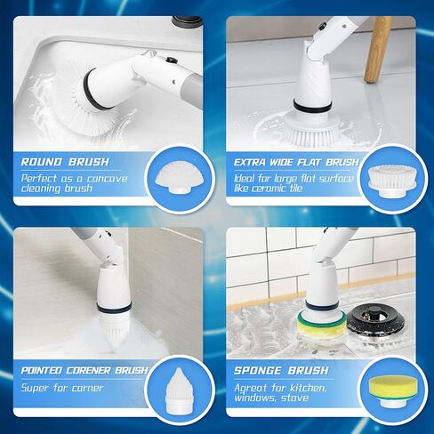 4pcs Replacement Brush Heads for Electric Spin Scrubber, Power Spin Scrubber Replacement Toilet Brush Heads for Cleaning Bathroom【Only for Brand ZaklnLife Electric Cordless Scrubber】 in Saudi Arabia