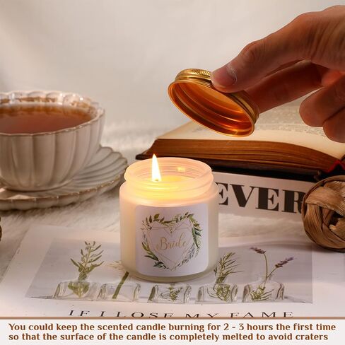 8 Pcs Bridesmaid Candles Gifts Candle Jar Wedding Gift Sea Salt Sage Scented Bridal Proposal Gift Natural Soy Wax Candles Matron Maid of Honor Gift Set for Bridal Shower, Wedding, Bachelor Party in Kuwait