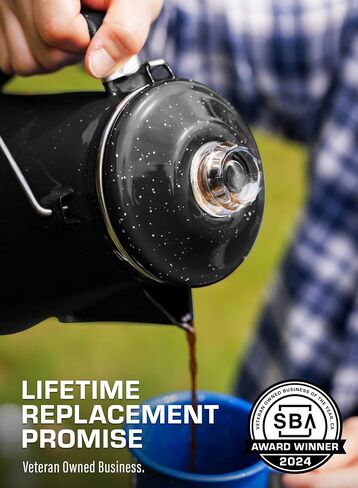 COLETTI Classic Coffee Percolator (Black, 18 Cup) – Camping Coffee Pot, Percolator Coffee Pot – Brew Bold Coffee for the Whole Campsite — XL Enamel Percolator in Kuwait