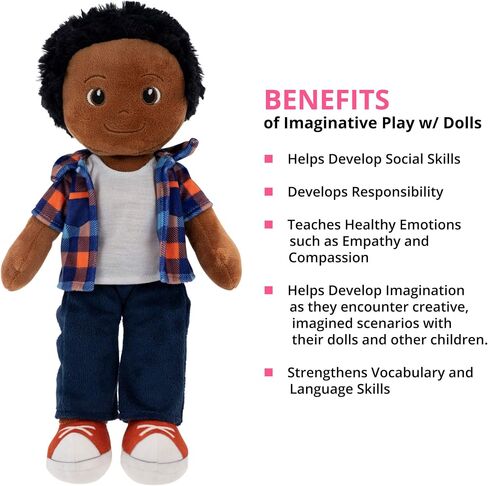 Playtime من Eimmie Soft Baby Doll - دمى خرقة قطيفة للفتيات والفتيان بعمر عامين، والأطفال الصغار والرضع - دمية قطيفة - دمية طفلي الأولى - دمية طفل قطيفة قابلة للغسل وجسم من القماش الحسي 14 بوصة - Ollie in Saudi Arabia