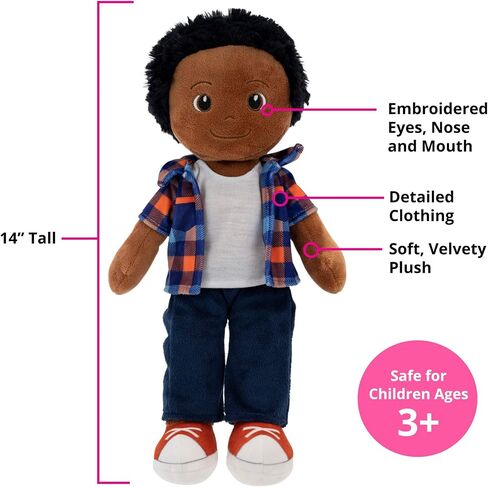 Playtime من Eimmie Soft Baby Doll - دمى خرقة قطيفة للفتيات والفتيان بعمر عامين، والأطفال الصغار والرضع - دمية قطيفة - دمية طفلي الأولى - دمية طفل قطيفة قابلة للغسل وجسم من القماش الحسي 14 بوصة - Ollie in Saudi Arabia