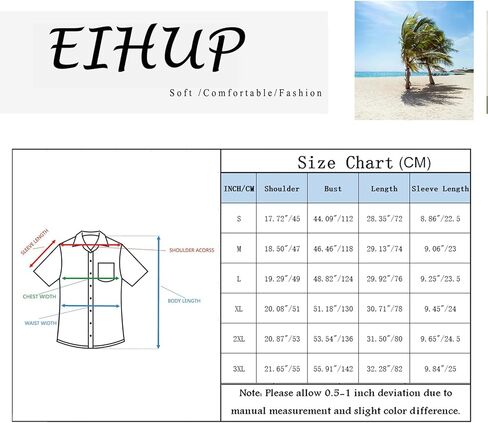 قمصان رجالي كتان كاجوال بأزرار سفلية من القطن، قميص رجالي خفيف الوزن لقضاء العطلات على الشاطئ، ملابس صيفية مع جيب، تي شيرت هاواي in Kuwait